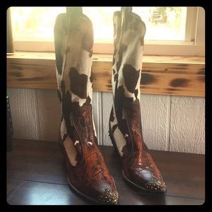 Vincini Italian leather cowboy boot